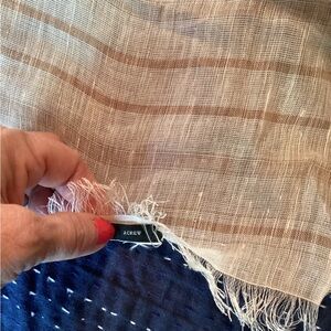 J.Crew Beige and White Sarong sheer